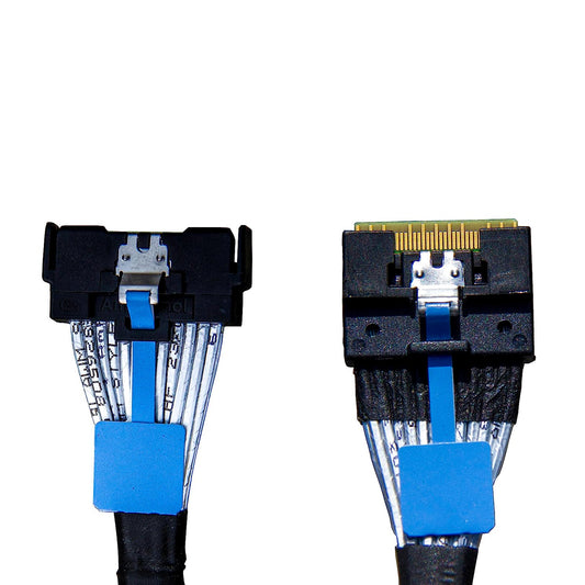 DiliVing MCIO x8 to SlimSAS x8,SFF-TA-1016 74Pin to SFF-8654 74Pin,PCIe Gen5 Mini Cooledge IO，Double Straight Cable 80CM (CBL-MCIO-1270S4T2)