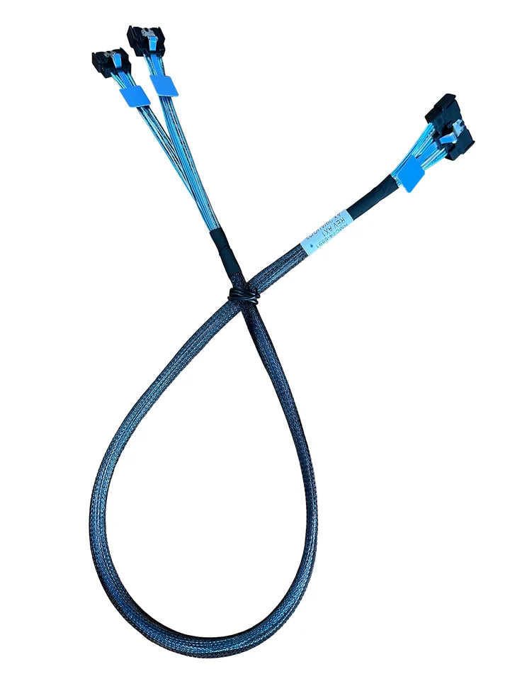 Dilinker MCIO x8 to 2*MCIO x4,SFF-TA-1016 74Pin to 2*SFF-TA-1016 38Pin,PCIe Gen5 Mini Cooledge IO，Double Straight Cable 70CM(CBL-MCIO-1235M5Y)