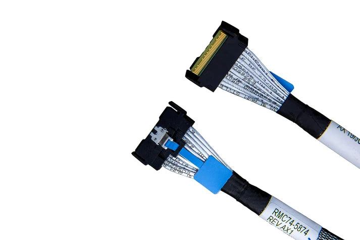 DiliVing PCIe5.0 MCIO x8 to 2*U.2 NVMe Adapter,SFF-TA-1016 74Pin to 2*SFF-8639 68Pin Cable with Power,Mini Cooledge IO Cable 80CM