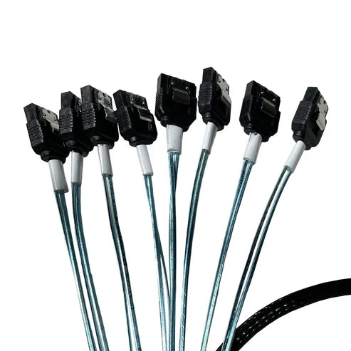 Dilinker Australia SlimSAS LP X8 to 8*SATA,SFF-8654 LP 74pin to 8*SATA 7pin, SlimSAS Host/RAID to SATA Target HD, 85CM Cable(for Dell Server H750/755)