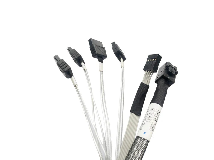 Dilinker with GPIO Signal Internal HD Mini SAS (SFF-8643 Host) - 4X SATA (Target) Cable,SFF-8643 to 4X SATA Cable, SFF-8643 for Controller, 4 Sata Connect to Hard Drive,3.3ft/1M