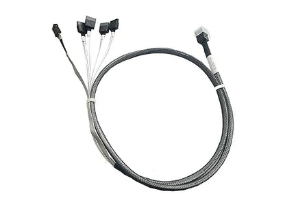 Dilnker MiniSAS-HD (Backplane) to 4*SATA (Host/Controller),4*SATA to SFF-8643 Cable, SFF-8643 for Backplane, 4*Sata for Controller Connect,2.46ft/75CM