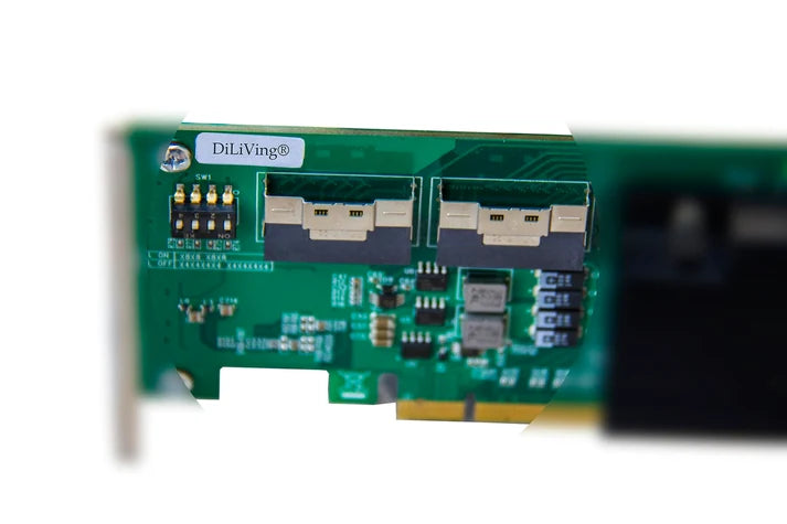 Dilinker PCI Express x16 to 4*SlimSAS 8X Expander, 8*U.2 NVMe SSD Adapter with SFF-8654 74 Pin Connector and Broadcom PLX8748 chipset for Servers
