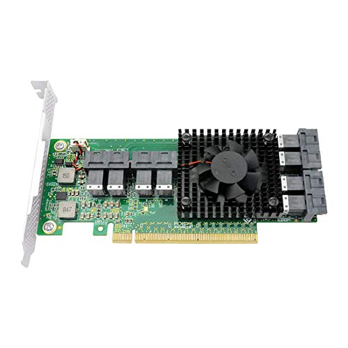 Dilinker 8 Port U.2 to PCI Express x16 SFF-8639 NVMe SSD Adapter with SFF-8643 Mini-SAS HD 36 Pin Connector and PLX8749 chipset for Servers-LRNV9349-8I