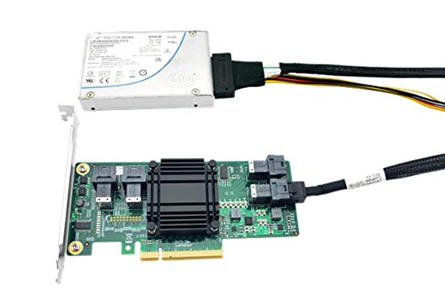 Dilinker 4 Port U.2 to PCI Express x8 SFF-8639 NVMe SSD Adapter with SFF-8643 Mini-SAS HD 36 Pin Connector and PLX8724 chipset for Servers-LRNV9324-4I