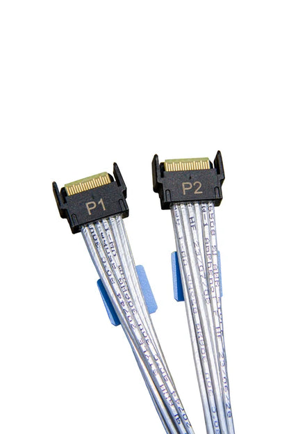 Dilinker Australia SlimSAS x8 to 2*MCIO x4,SFF-8654 74Pin to 2*SFF-TA-1016 38Pin,PCIe Gen5 Mini Cooledge IO，Double Straight Cable 80CM(CBL-SAST-0953)