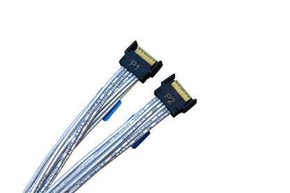 Dilinker Australia SlimSAS x8 to 2*MCIO x4,SFF-8654 74Pin to 2*SFF-TA-1016 38Pin,PCIe Gen5 Mini Cooledge IO，Double Straight Cable 80CM(CBL-SAST-0953)