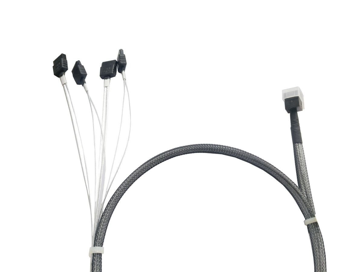 DiliVing Internal HD Mini SAS (SFF-8643 Host) - 4X SATA (Target) Cable,SFF-8643 to 4X SATA Cable, SFF-8643 for Controller, 4 Sata Connect to Hard Drive,2.46ft/75CM