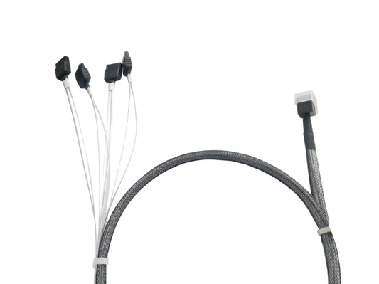DiliVing Internal HD Mini SAS (SFF-8643 Host) - 4X SATA (Target) Cable,SFF-8643 to 4X SATA Cable, SFF-8643 for Controller, 4 Sata Connect to Hard Drive,2.46ft/75CM