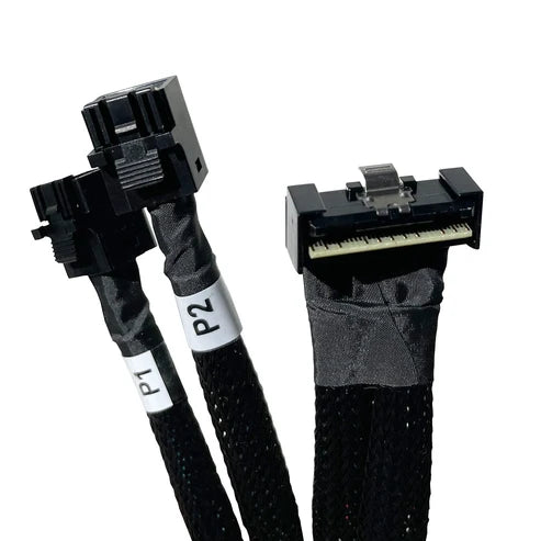 Dilinker SlimSAS LP 8X to 2*MiniSAS HD 4X,SFF-8654 LP 74pin to 2*SFF-8643 36pin Cable 80cm(Suitable for DELL Server H750/755)