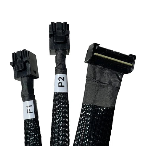 Dilinker SlimSAS LP 8X to 2*MiniSAS HD 4X,SFF-8654 LP 74pin to 2*SFF-8643 36pin Cable 80cm(Suitable for DELL Server H750/755)