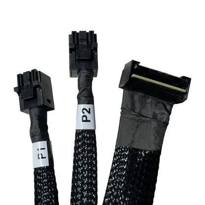 Dilinker SlimSAS LP 8X to 2*MiniSAS HD 4X,SFF-8654 LP 74pin to 2*SFF-8643 36pin Cable 80cm(Suitable for DELL Server H750/755)
