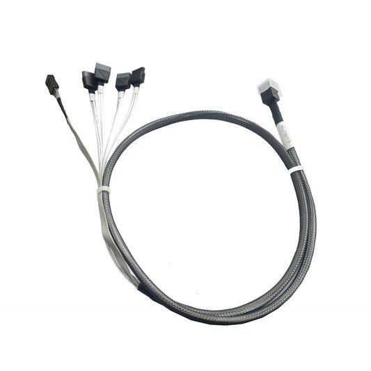 DiliVing with GPIO Signal Internal HD Mini SAS (SFF-8643 Host) - 4X SATA (Target) Cable,SFF-8643 to 4X SATA Cable, SFF-8643 for Controller, 4 Sata Connect to Hard Drive,3.3ft/1M