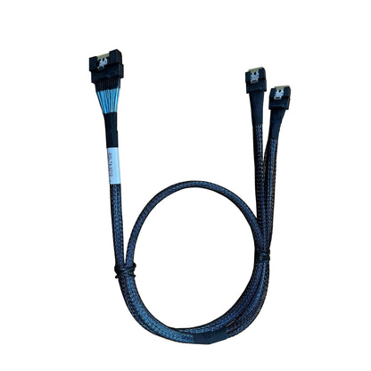 DiliVing SlimSAS x8 to 2*SlimSAS x4,SFF-8654 74P to 2*SFF-8654 38P 80CM Cable(Broadcom MPN 05-60004-00)