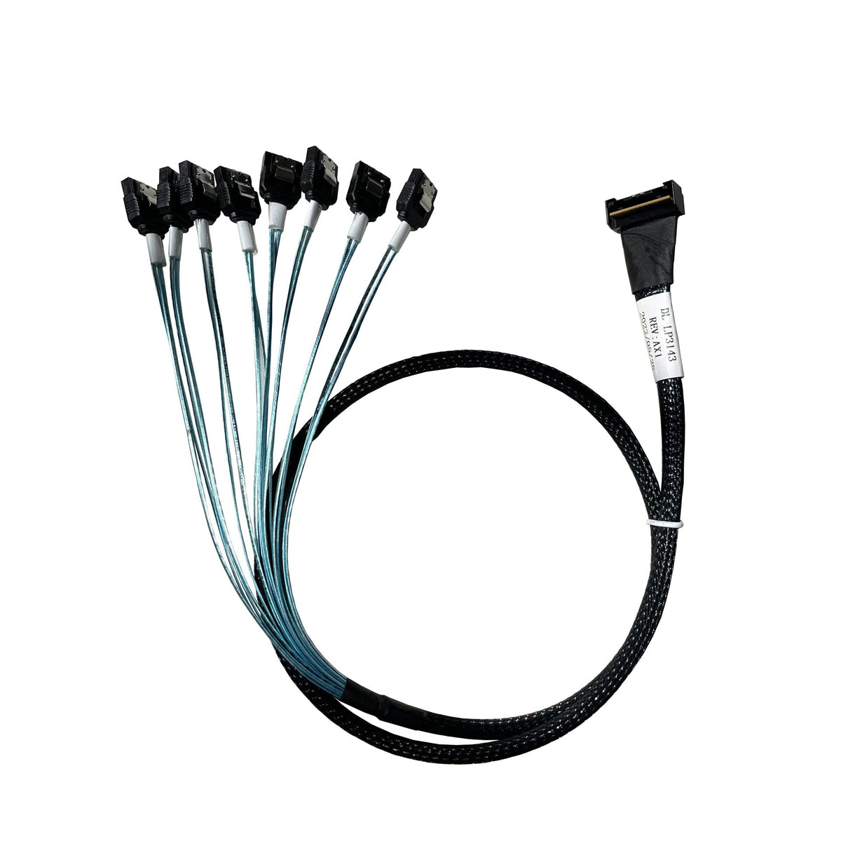 DiliVing SlimSAS LP X8 to 8*SATA,SFF-8654 LP 74pin to 8*SATA 7pin, SlimSAS Host/RAID to SATA Target HD, 85CM Cable(for Dell Server H750/755)